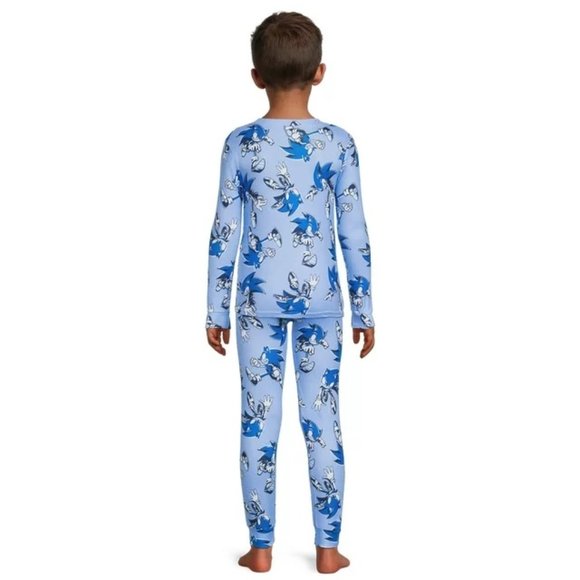 Boys Girls 2  pc SONIC the HEDGEHOG All Over Print Tight Fit Pajamas Size 4 NWT - Picture 2 of 4